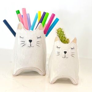 Kitty cat planter pot 5.5”